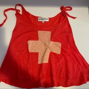 Wild fox cropped tank top
